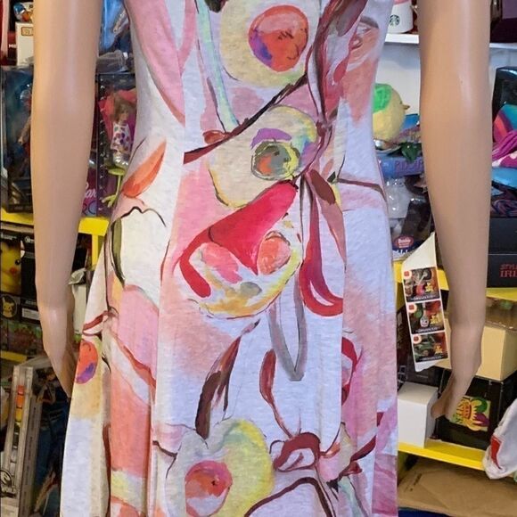 Aldo Martin Cap Juluca Scoop Neck Painterly Dress - Picture 7 of 8